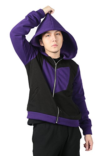 Xcoser Hawkeye Hoodie Deluxe Purple Cotton University Sweatshirt CL Cosplay