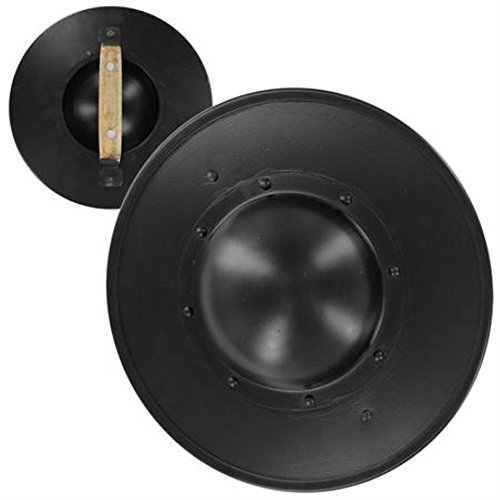 Medieval Archer Knight's Black Iron Buckler Shield