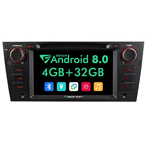 Bluetooth Car Stereo Radio Audio 7 Inch Eonon Android 8.0,4GB RAM 32GB ROM Octa-Core Applicable to BMW 3 Series 2005,2006,2007,2008,2009,2010 and 2011(E90/E91/E92/E93) Support WiFi,Fastboot-GA9165A