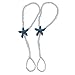 Fine Lady Something Blue Rhinestone Starfish Pearl Foot Jewelry Crystal Silver Bridal Barefoot Sandal Beach Wedding Ideas-ONE PAIR