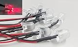 Led World 20pcs 10mm Pre Wired LED light Red Blinking Flash 12V 18cm Round Top Bulbs Light Lamp