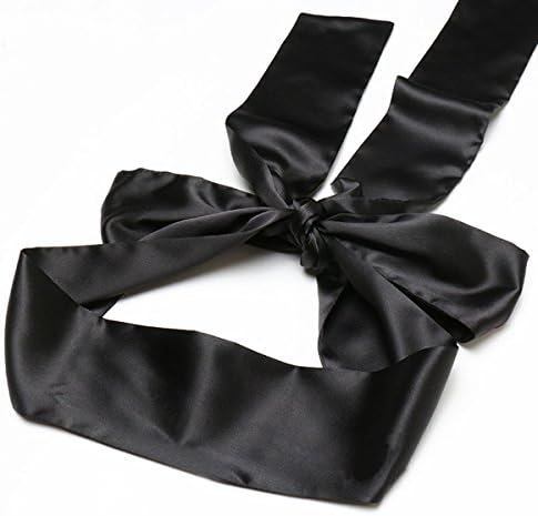 Soft Satin Eye Mask Blindfold Eye Shade Blinder Sleeping Masks (Black)
