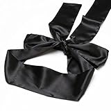 Soft Satin Eye Mask Blindfold Costume Sleeping Masks (Black)