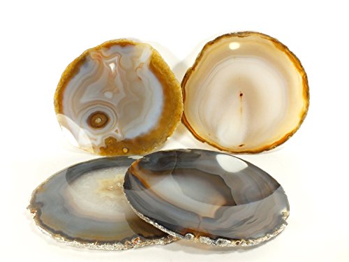 image for Busen Natural Agate Coaster Cup Mat Brown Colour 3.5 Inches - 4 Inches