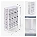 ROMOON Narrow Closet Organizer, 4 Drawer Fabric Storage Bins, Tall Storage Dresser,Closet Organizer Shelves with Drawers for Bedroom, Hallway, Entryway, Closet, Nursery Room-Grey