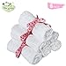 6-Pack Organics Baby Washcloths,Premium Reusable Wipes - Extra Soft For Sensitive Skin,Newborn Muslin Warm Baby Bath Towels Pure White