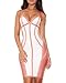 whoinshop Women's Rayon Strappy Bodycon Bandage Evening Dress