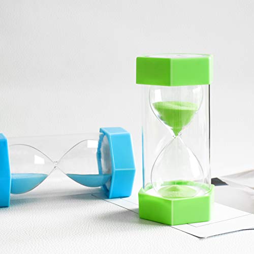 Sand Timer,XINBAOHONG Hourglass Sand Timer 5 Minutes 15 Minutes Timer Clock for Kids Games Classroom Home Office Kitchen Use (Pack of 2)