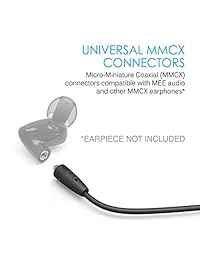 MEE audio BTX1 Bluetooth inalámbrico universal MMCX cable adaptador con Qualcomm aptX tecnología, micrófono y mando a distancia Negro