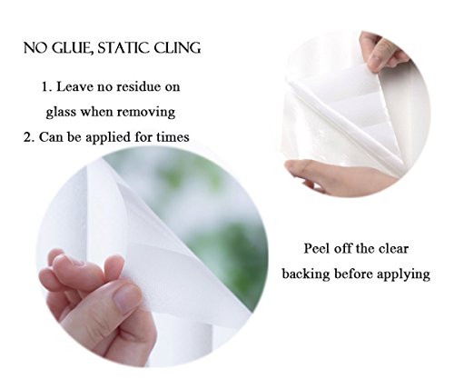 Bloss Frosted Stripes Window Film Temporary Privacy Window Cling Glass Window Films for Home Bathroom Kitchen Living ROM 17.7 Inch by 78.7 Inch