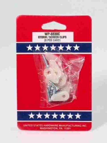 UNITED STATES HDW WP8830C White Nylon Clip (8 Pack)