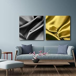 2 Piece Canvas Wall Art for Living Room Bedroom Home Artwork Silk Paintings Ready to Hang - 12"x12" x 2 Panels