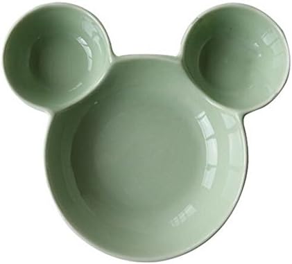 Cartoon Mickey Porcelain Breakfast Serving Tray Bread Plate Butter Plate Ceramic Black Green Children Decorative Dessert Plate Dinner Plate Salad Plate Steak Dish for Kid Dinnerware and Microwave Safe