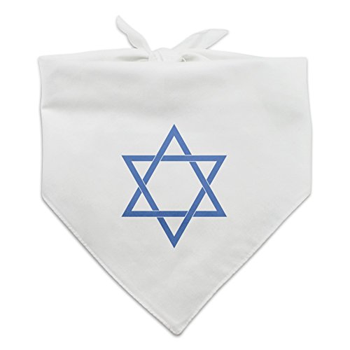 Star of David Jewish Israel Ancient Religion Symbol Dog Pet Bandana - White