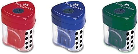 Faber-Castell GRIP AUTO LOCK Pencil Sharpeners (Classic colours), Perfect For School and Work | Pack of 3