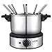 Electric Fondue Maker 1500W Stainless Steel Electric Fondue Pot, Temperature Control Fondue Maker Set with Nonstick Interior include 8 Stainless Steel Fondue Forks