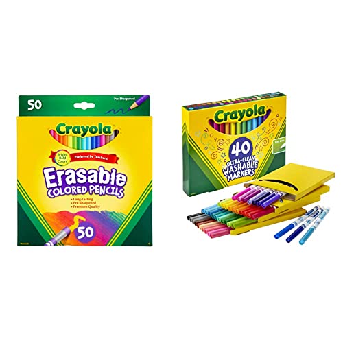 Crayola Erasable Colored Pencils (50ct), Bulk Colored Pencil Set, Back