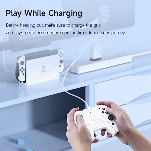 JINGDU Switch Joy-Con Charging Grip with 1200mAh Battery