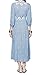 R.Vivimos Women Ethnic Flower Embroidery Loose Cotton Linen Long Dress X-Large Blue