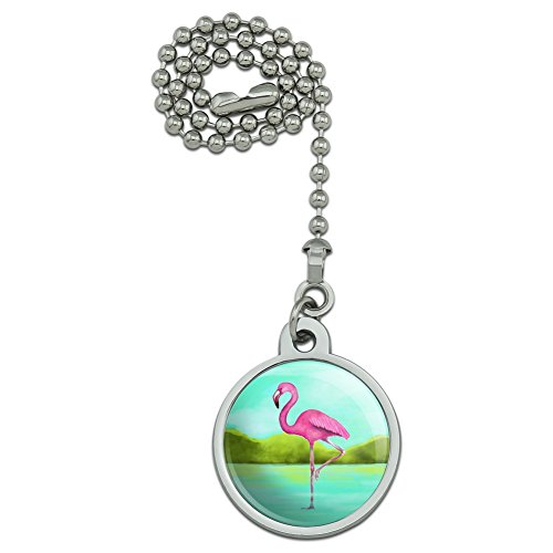 GRAPHICS & MORE Pink Flamingo in Water Ceiling Fan and Light Pull Chain