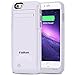 iPhone 6 Battery Case Kujian External Battery Backup Charger Case 3500mAh with Kickstand for iPhone 6/6S (White)