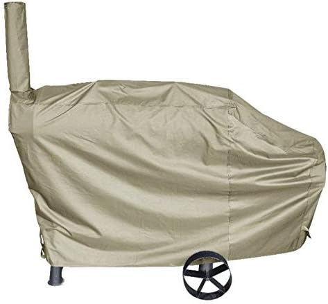 i COVER 66 Inch 600D Heavy Duty Water Proof Patio Outdoor Canvas Offset BBQ Barbecue Smoker Cover for Brinkmann Char-Broil Char Griller Oklahoma Joe Landmann