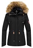 Wantdo Women's Waterproof Ski Fleece Jacket Mountain Parka Warm Faux Fur Collar