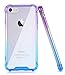 BAISRKE Clear Case for iPhone 7, Slim Shock Absorption Protective Cases Soft TPU Bumper & Hard Plastic Back Cover for iPhone 7 & iPhone 8 [4.7 inch] - Blue Purple Gradient