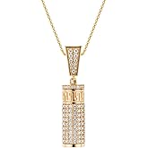 MOLICACI 10K Gold Urn Necklace for Ashes, 10K/14K/18K Real Gold Pave Set Cremation Necklace Jewelry for Women Keepsake Necklace Memorial Locket Ash Holder