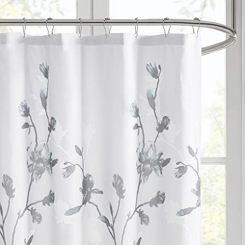 Madison Park Bathroom Shower, Magnolia Floral Design Modern Shabby Chic Privacy Bath Fabric