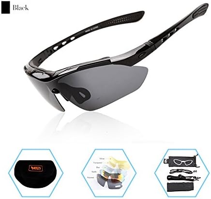 Huya live Polarized Sports Sunglasses With 5 Interchangeable Lenes for Men Women Kids Cycling Running Driving Fishing Golf Baseball Glasses