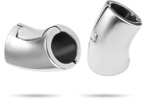 Casvort 2 PCS Hypoallergenic 316 Stainless Steel 00G Ear Cuff for Stretched Lobe Simple Ear Gauges Plugs for Weights Earring 