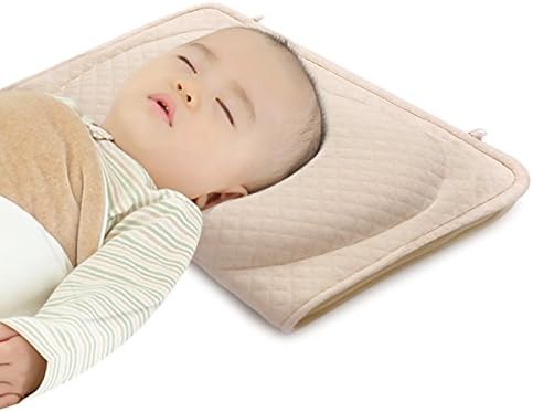 Baby Pillow for Newborn and Infant,Memory Foam Head Shaping Pillow for Sleeping and Preventing Flat Head with Cotton Pillowcase