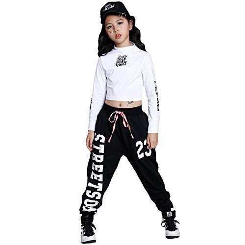 LOLANTA Kids Girls' Dance Outfit Hip Hop Clothes Long Sleeve