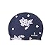BALNEAIRE Silicone Long Hair Swim Cap for Women,Waterproof Hand Painted Flower Swimming Cap