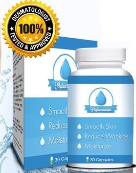 PHYTOCERAMIDES 350mg ★Get Your Money Back If It Does Not Work★ For Healthy, Hydrated &amp; Smooth Skin. Helps Reduce Fine Lines &amp; Wrinkles - 30 Veggie Caps