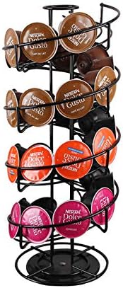 Anles 360 Degree Rotating Coffee Pod Holder Stand - Coffee Storage Carousel for K-Cup Pods - 30 Pod Capacity (Black)