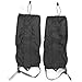 Astra Depot 1 Pair Jet Black Unisex Double Sealed Zippered Closure TPU Strap Waterproof Breathable 400D Nylon Cloth Leg Gaiters Leggings Cover for Rain Winter Outdoor Sports Activities