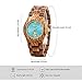 GBlife Wood Watch for Women, Lightweight Analog Quartz Wooden Wristwatch with Adjustable Wood Band/Mint Dial/Golden Pointers