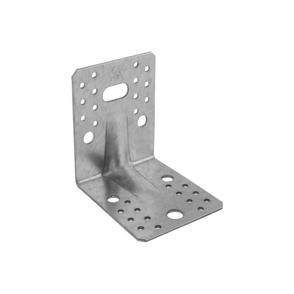 105mm x 105mm x 90mm Galvanised Heavy Duty with Reinforcment Angle Brackets for Wood 2.5mm Thick Timber Steel Zinc Plated Steel KP21 (Pack of 20) L12-K12ABC