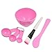Overfeel 4 In 1 Facial Skin Care Mask Mixing Bowl Stick Brush Gauge Spoon Set - Pink