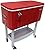 BEACON Rolling Party Cooler, Red Steel with metal storage, Stand & Wheel