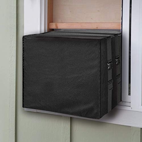 LBG Products Premium Outdoor Winter AC Window Unit Black Cover,Heavy Duty Air Conditioner Defender for Standard American AC Window Unit,Bottom Covered
