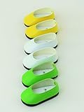 American Fashion World 3 Pack of Slip On Shoes: White, Yellow, and Lime| Fits 14