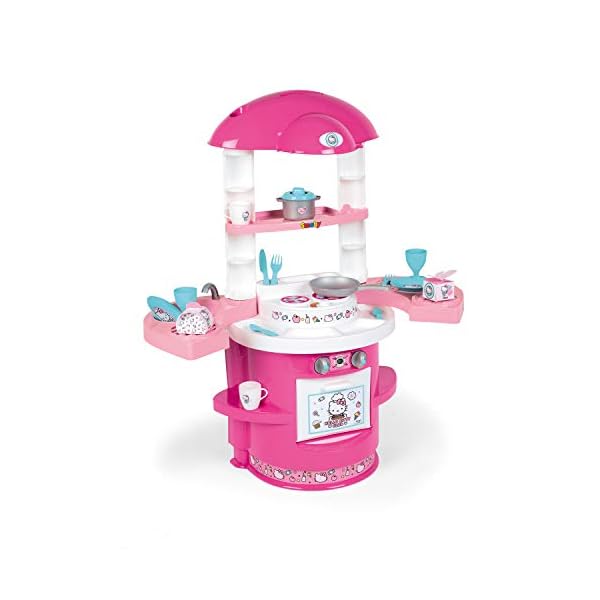 Smoby 310721 Hello Kitty-Küche Cooky mit 17 Zubehörteilen, für Kinder ab 3 Jahren-72 x 30 x 80 cm, bunt