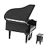MagiDeal 1/12 Dollhouse Miniature Wooden Piano with Stool Black
