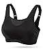 Wingslove Women's Full Coverage High Impact Wirefree Workout Sport Bra (Black,42DD)