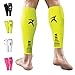 Rymora Calf Compression Sleeves for Men and Women (Calves Treatment for Shin Splints, Running, Etc) (One Pair) (Fluorescent) (Large)