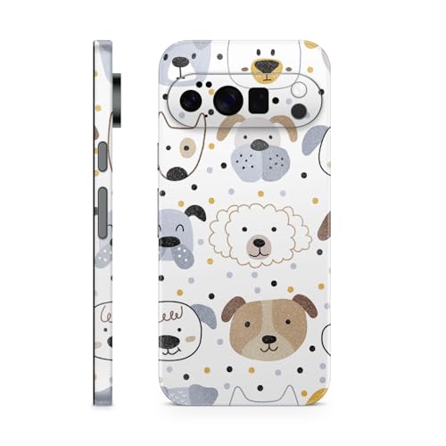 Glossy Glitter Phone Skin Compatible with Google Pixel 10 Pro - Doodle Dogs - P…