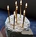 Astra Gourmet 12 Count Party Long Thin Metallic Birthday Candles in Holders for Birthday Cakes Decorations, Gold